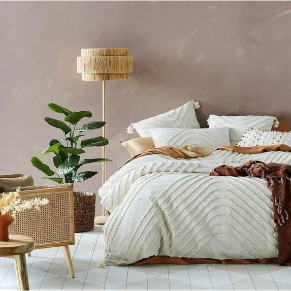 DecorAvenue Boho Duvet Cover Set Tufted Bedding Duvet Covers Soft Washed King Size 3 Piece Duvet Cover Set Luxurious Comforter Cover Set for Home Décor, Over Size 120" x 120" Inches