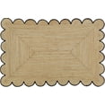 thumbnail image 1 of DecorAvenue Braided Jute Area Rug Farmhouse Scalloped Area Rug, Natural / Black 3' x 5' Ft, 1 of 6
