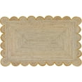 thumbnail image 1 of DecorAvenue Braided Jute Area Rug Farmhouse Scalloped Area Rug, Natural / Yellow 10' Ft Round, 1 of 6
