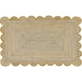 thumbnail image 1 of DecorAvenue Braided Jute Area Rug Farmhouse Scalloped Area Rug, Natural / Yellow 6' Ft Round, 1 of 6
