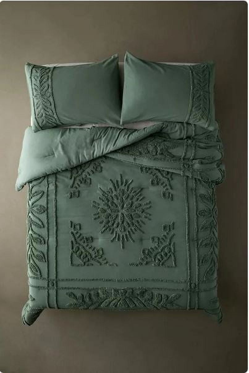 DecorAvenue Cotton Duvet Cover Boho Bedding Set Comforter Quilt Cover Hand Tufted Duvet Cover 3 Piece Zip Closure Adult California King 98x104 Inchs