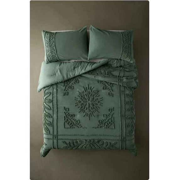 DecorAvenue Cotton Duvet Cover Boho Bedding Set Comforter Quilt Cover Hand Tufted Duvet Cover 3 Piece Zip Closure Adult Over Size