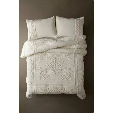 DecorAvenue Cotton Duvet Cover Boho Bedding Set Comforter Quilt Hand Tufted Duvet Cover 3 Piece Zip Closure Adult Full Double Size