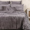 thumbnail image 1 of DecorAvenue Ultra-Luxe Crushed Velvet Duvet Cover Set, Boho Bedding Comforter Donna Cover Set, Full / Double Size 3 Pieces Set 1 Comforter Cover and 2 Pillow Shams Gray Color, 1 of 6