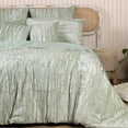 thumbnail image 1 of DecorAvenue Ultra-Luxe Crushed Velvet Duvet Cover Set, Boho Bedding Comforter Donna Cover Set, Over Size 3 Pieces Set 1 Comforter Cover and 2 Pillow Shams Sage Green Color, 1 of 6