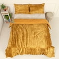 thumbnail image 1 of DecorAvenue Ultra-Luxe Crushed Velvet Duvet Cover Set, Boho Bedding Comforter Donna Cover Set, Twin XL Size 3 Pieces Set 1 Comforter Cover and 2 Pillow Shams Yellow Gold Color, 1 of 6