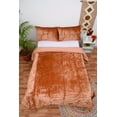 thumbnail image 1 of DecorAvenue Ultra Luxury Velevt Duvet Cover Set 3 Pc Comforter Cover Set for Home Decoration with Zip Closure no Filling Teracota Color Twin Size 68" x 90" Inches, 1 of 6