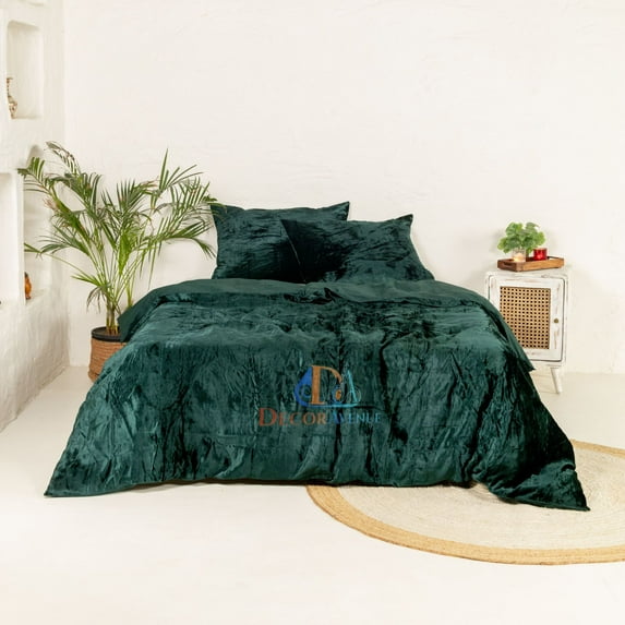 DecorAvenue Ultra Luxury Velevt Duvet Cover Set 3 Pc Comforter Cover ...