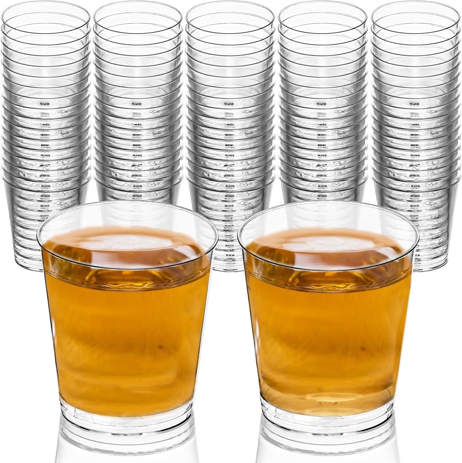 DecorRack 1 Oz Disposable Shot Glasses, Hard Clear Plastic Shot Cups (80 Pack)
