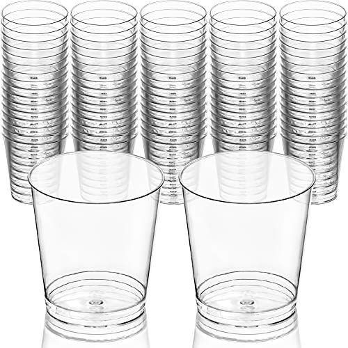 DecorRack 1 Oz Shot Glasses, Hard Clear Plastic Shot Cups (80 Pack