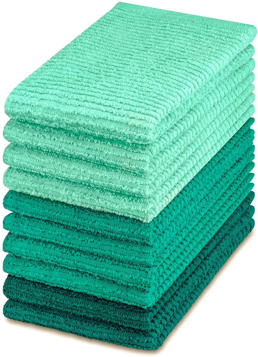 DecorRack 10 Pack 100% Cotton Bar Mop, 16 x 19 inch, Kitchen Cleaning Towels,  Spring Colors 
