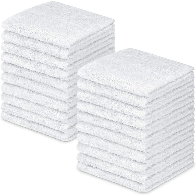 DecorRack Large Kitchen Towels, 100% Cotton, 16 x 27 inches, White