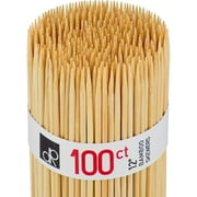 DecorRack 100 Natural Bamboo Wooden Skewer Sticks, Best For BBQ, Grilling, Kabob Skewers, 12 inch (Pack of 100)