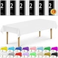 thumbnail image 1 of DecorRack 12 Plastic Tablecloths, 54 x 108 inch, Rectangular, Birthday Party, Outdoor, White, 1 of 6
