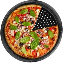 DecorRack 13-Inch Round Perforated Pizza Pan, Non-Stick Coating, 1 Count