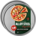 thumbnail image 1 of DecorRack 13 Inch Non-Stick Pizza Pan, Heavy-Duty Alloy Steel Pizza Tray, Oven Safe (2 Pack), 1 of 8