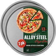 DecorRack 13 Inch Non-Stick Pizza Pan, Heavy-Duty Alloy Steel Pizza Tray, Oven Safe 2 Pack