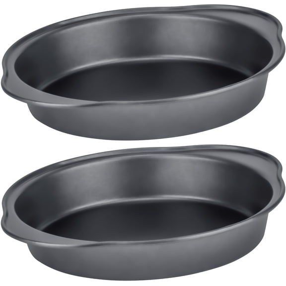 DecorRack 2 Pack 9-Inch Round Cake Pans, Nonstick Carbon Steel Baking Pans, Oven Safe to 500°F, Heavy Duty Bakeware for Cakes, Pies & Pizza
