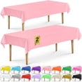 thumbnail image 1 of DecorRack 2 Rectangular Tablecloths -BPA- Free Plastic, 54 x 108 inch, Reusable Table Cover, Light Pink (2 Pack), 1 of 6