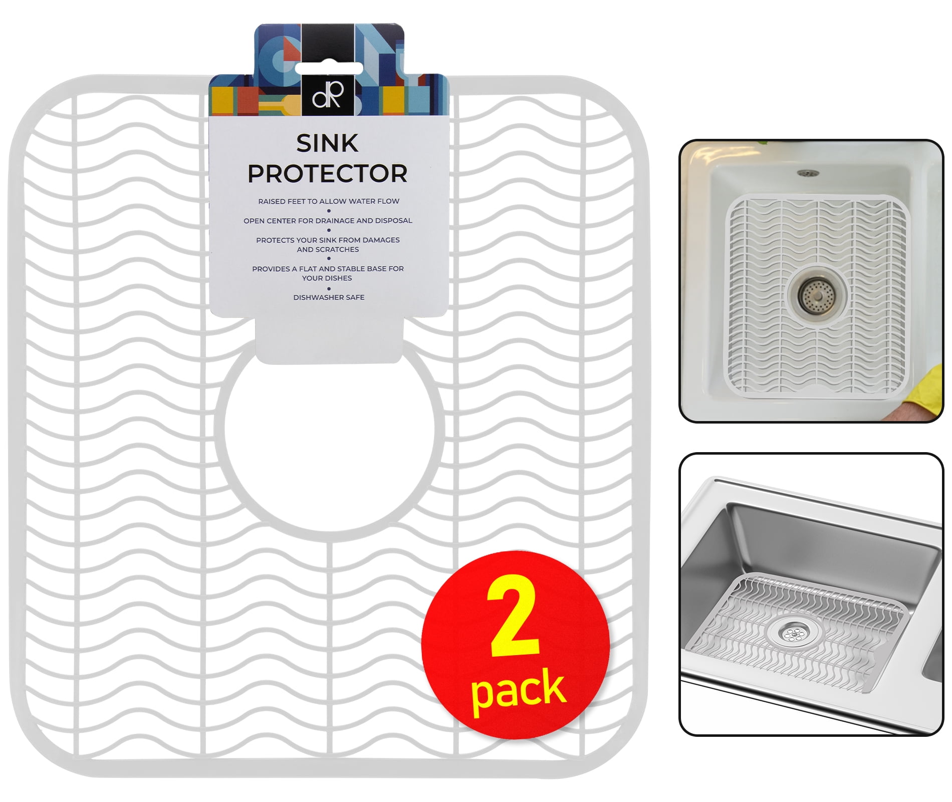 One Sink Protectors For Kitchen Sink Plastic Sink Saddle Divider Protector  Mat 11 X 11.5 Clear For Kitchen Sink With Two Pack Of Stainless Steel