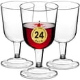 thumbnail image 1 of DecorRack 24 Plastic Wine Glasses, 6 oz Clear Reusable Party Cups, Durable BPA Free Shatterproof Drinkware for Weddings, Parties and Outdoor Use (Pack of 24), 1 of 7