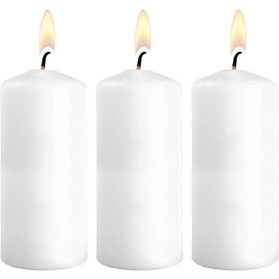DecorRack 3 Pillar Candles, 2.8 x 6 inch, Unscented Candles, 3 Pack