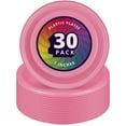 thumbnail image 1 of DecorRack 30 Small Plastic Plates, 7 inch Dinner Plates, Light Pink (Pack of 30), 1 of 6