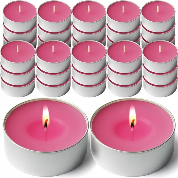 DecorRack 30 Pack Strawberry Scented Tea Lights, Long Burning Small Candles for Home Decor, Aromatherapy, Spa, Weddings and Parties