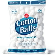 DecorRack Small Cotton Balls, Premium Absorbent Multipurpose Makeup Remover, 300 Count