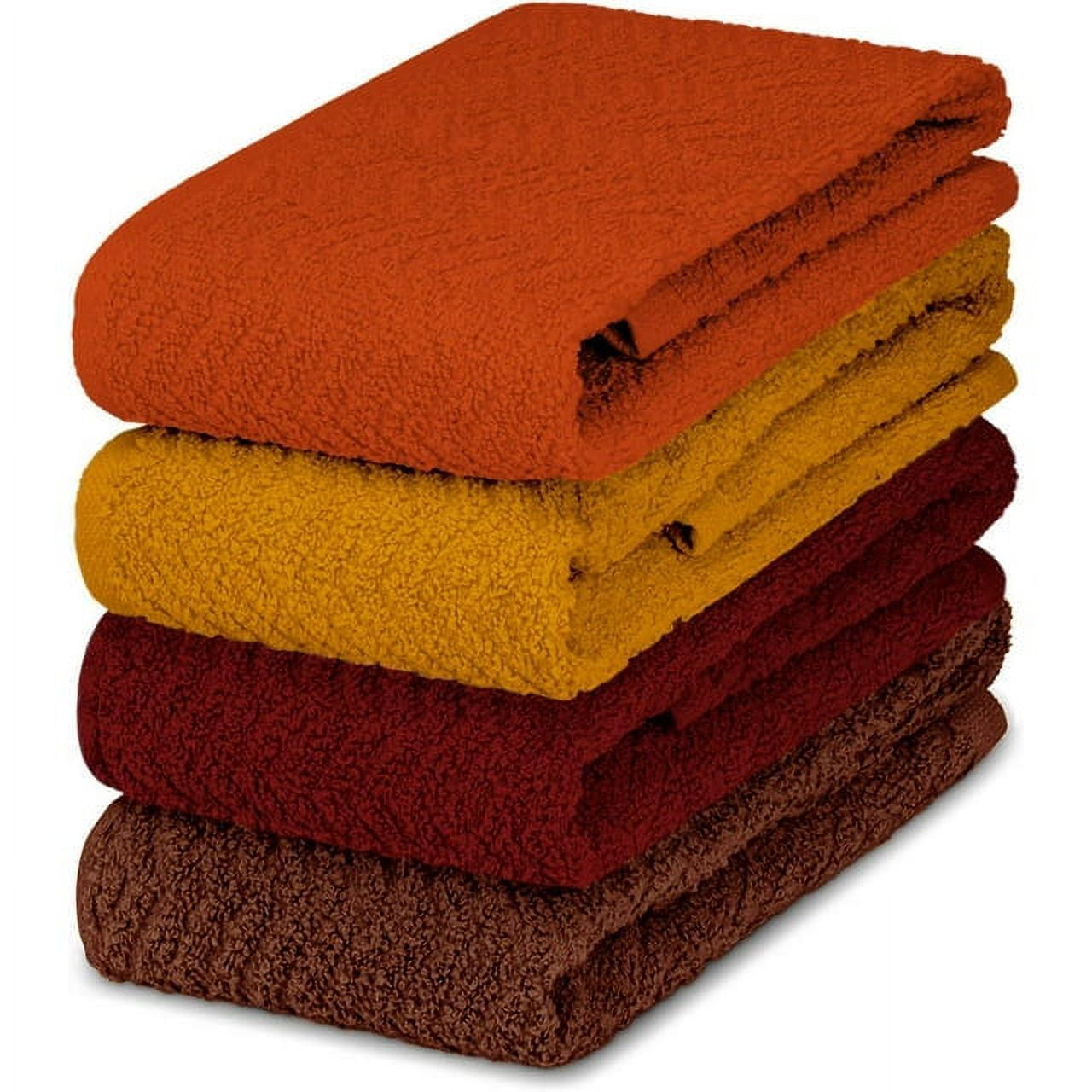 DecorRack 4 Large Kitchen Towels, 100% Cotton, 15 x 25 inches, Assorted ...