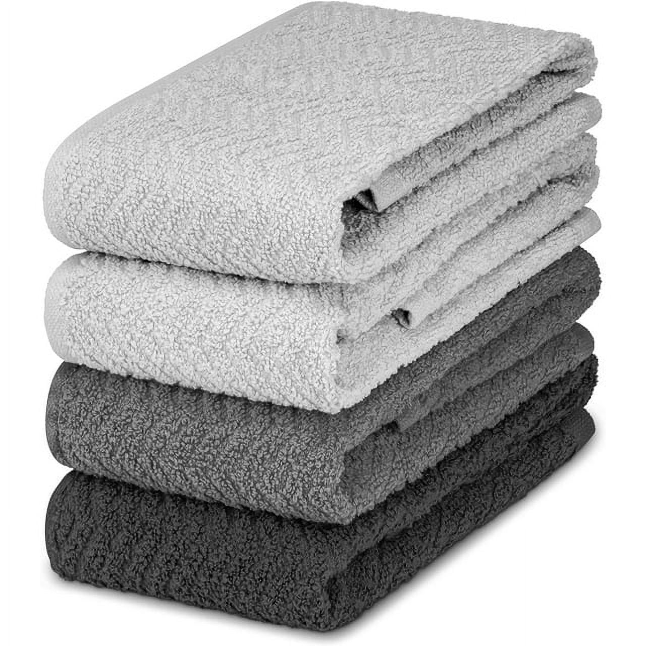 DecorRack Kitchen Towels 100 Cotton 15 X 25 Grey Colors 4 Pack decorrack-kitchen-towels-100-cotton-15-x-25-grey-colors-4-pack