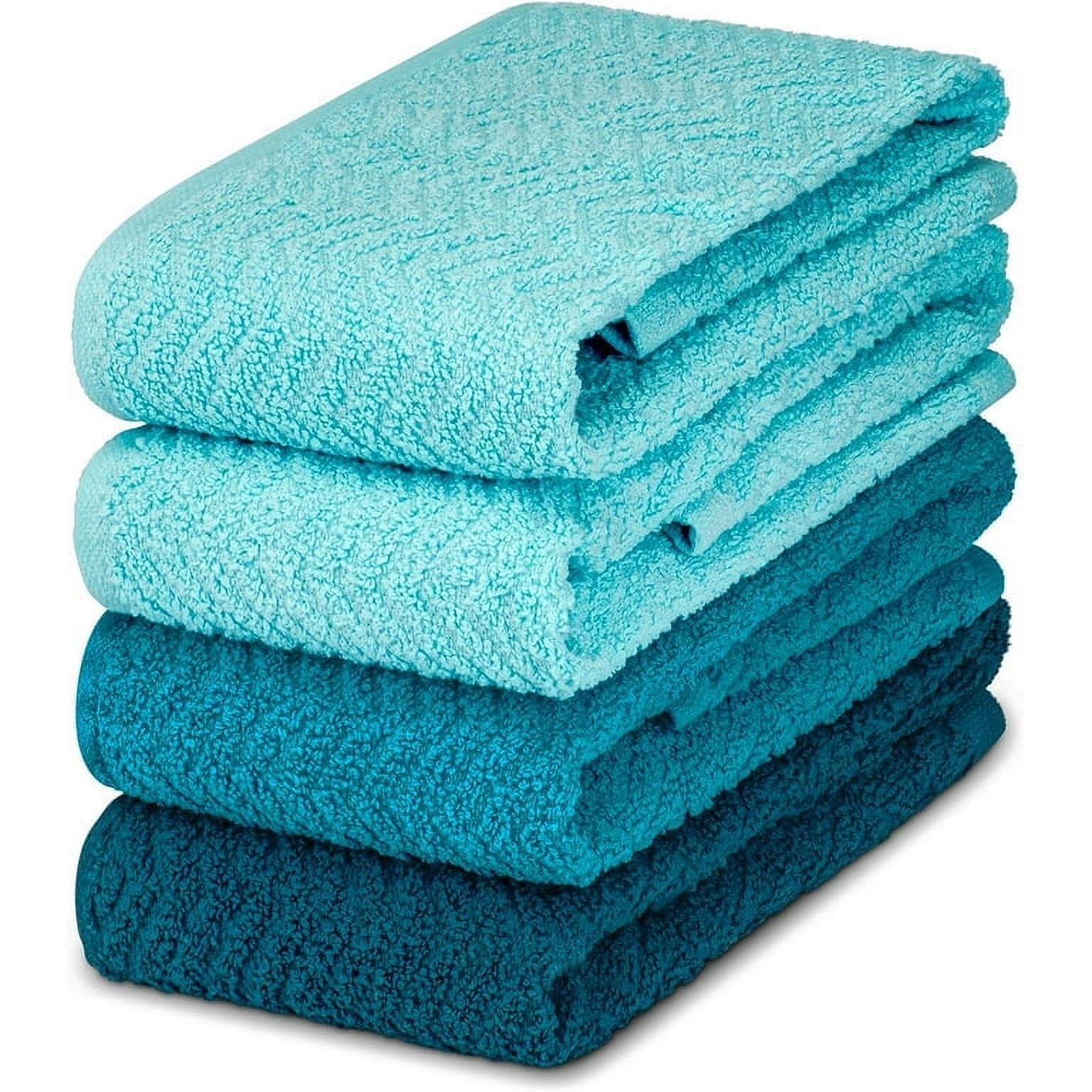 DecorRack 4 Large Kitchen Towels, 100 Cotton, 15 x 25 inches