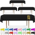thumbnail image 1 of DecorRack 4 Plastic Tablecloths, 54 x 108 inch, Rectangular, Black, 1 of 6