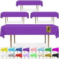 thumbnail image 1 of DecorRack 4 Plastic Tablecloths, 54 x 108 inch, Rectangular, Purple, 1 of 5