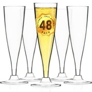 DecorRack 48 Champagne Flutes, 5 Oz Plastic Champagne Cups