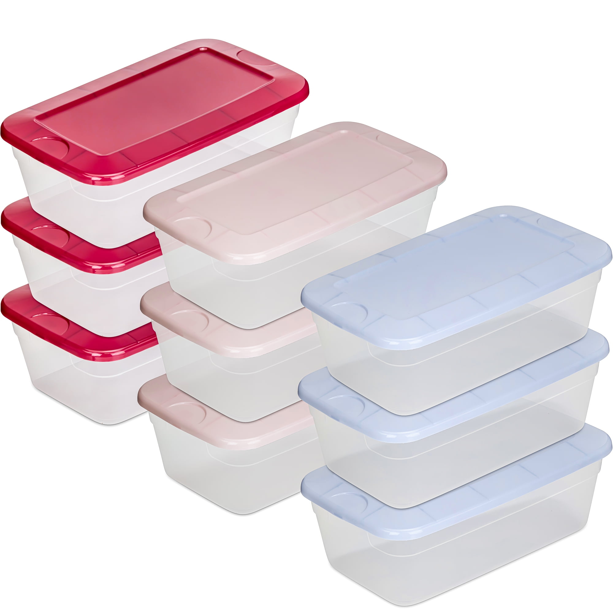 DecorRack 9 Clear Plastic Storage Containers, 6 Quart Shoe Boxes