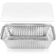 DecorRack Aluminum Pans with Flat Board Lids, 2.25 lb Rectangular (14 Pieces)