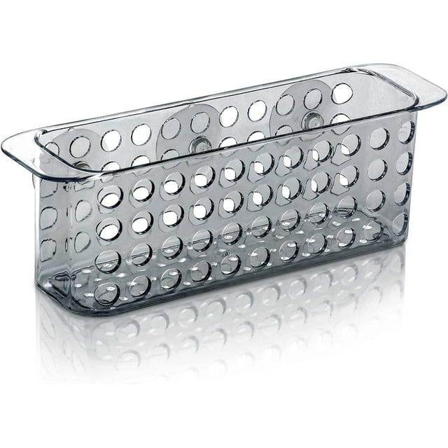 DecorRack Bath Caddy Basket with Suction Cups, 10 inch Long, Clear