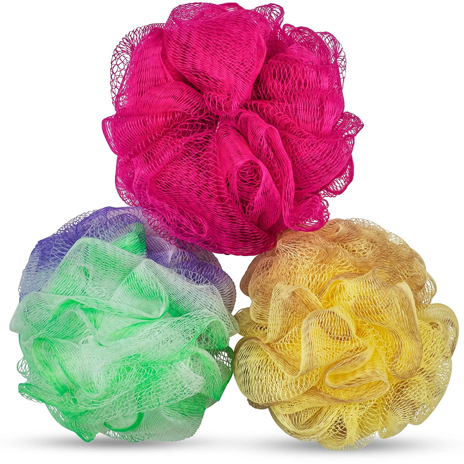 DecorRack Bath Shower Loofahs, Soft Mesh Pouf Body Bathing Sponge