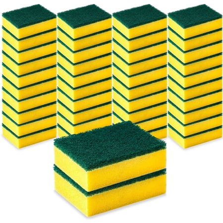 DecorRack Cleaning Scrub Sponges for Kitchen, Dishes, Bathroom, Non-Scratch Scouring Pad, (Pack of 42)