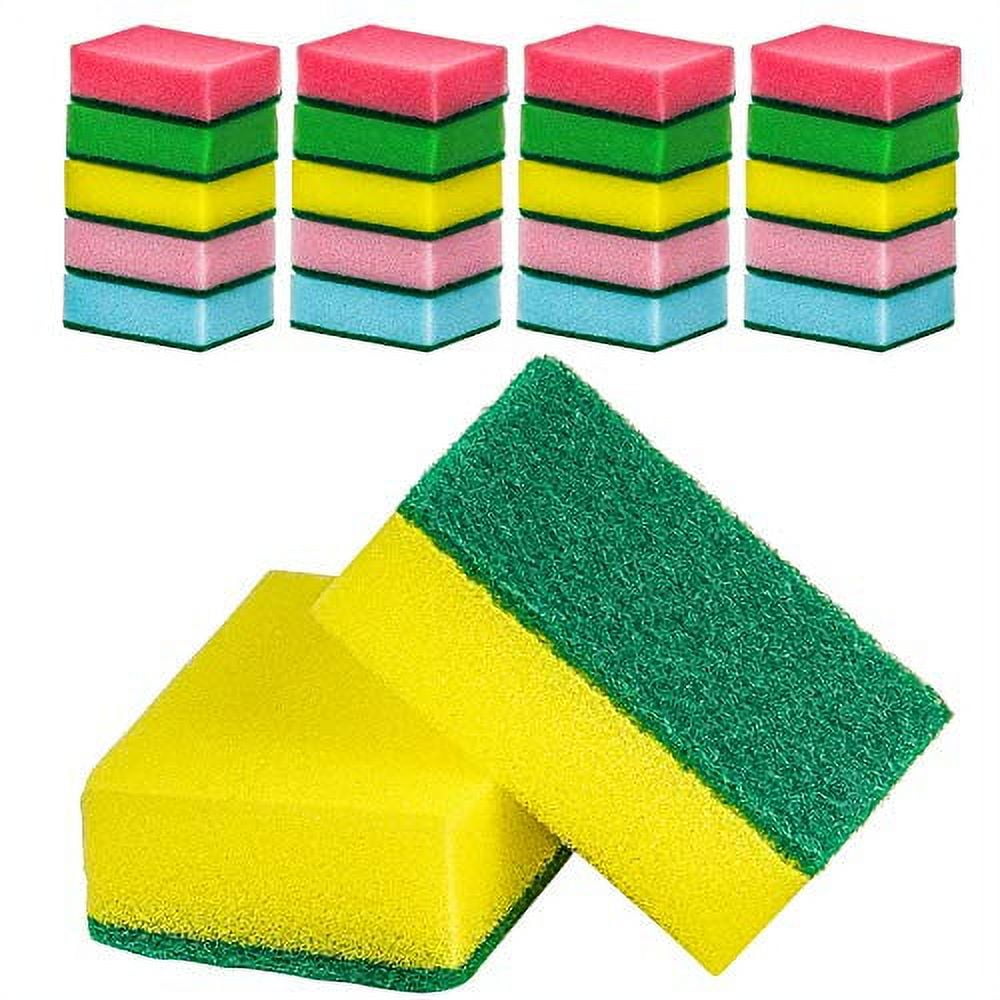 dmmmm 4 Pcs Cleaning Scrub Sponges Abrasive Scrubber Sponge Dish Pads  Dishwashing Sponge for Kitchen, Dishes, Bathroom, Car Wash D8O7