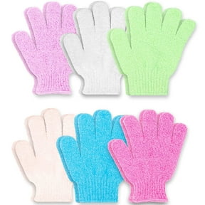 DecorRack Gentle Exfoliating Bath Gloves, 6 Pack