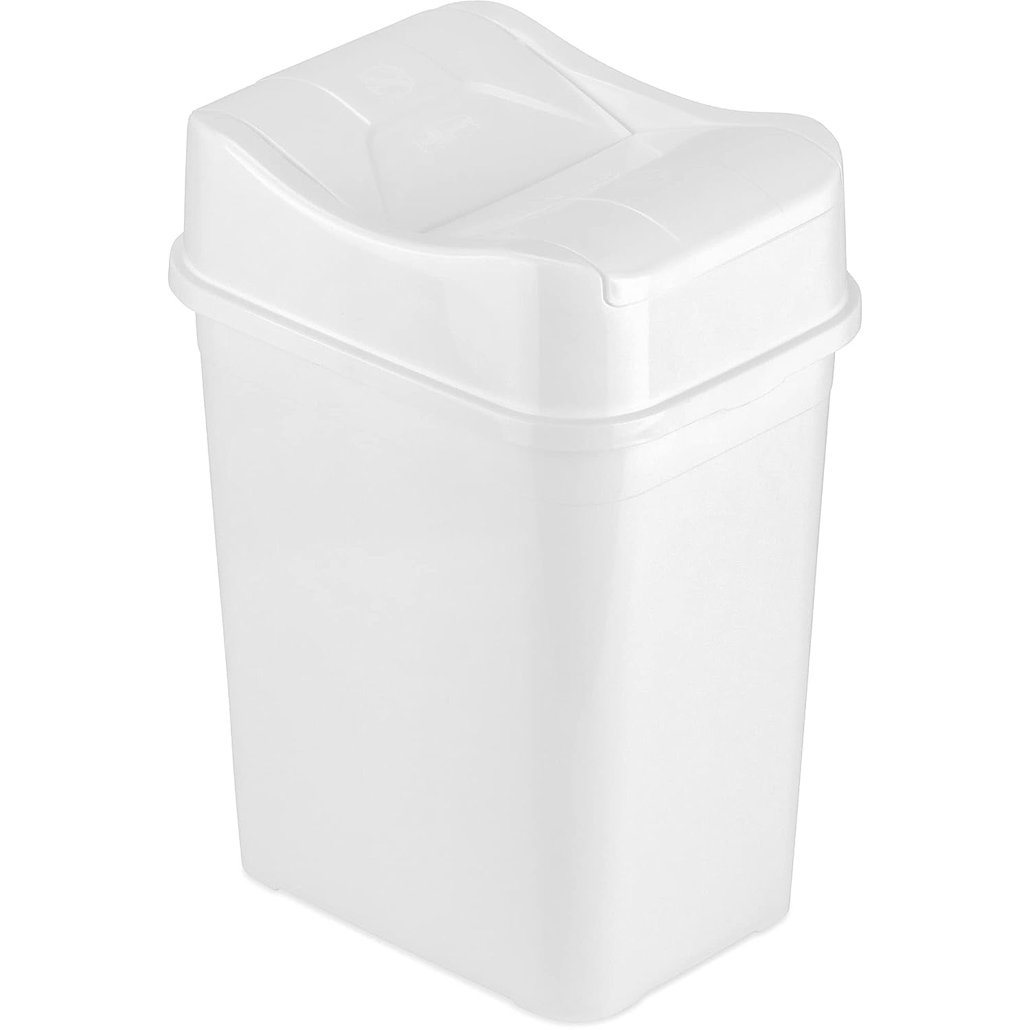 DecorRack Garbage Can, Plastic 2.6 Gallon/10 Liter with Dual Swing Lid