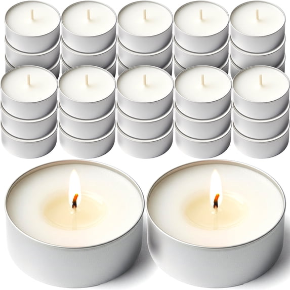 DecorRack 30 Pack Gardenia Scented Tea Lights, Long Burning Small Candles for Home Decor, Aromatherapy, Spa, Weddings and Parties