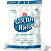 DecorRack Large Cotton Balls, 100% Natural Cotton Balls for Nail Polish Removal (100 Count)