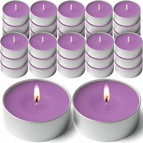 DecorRack Lavender Scented Tea Light Candles, 30 Tealight Candle Pack