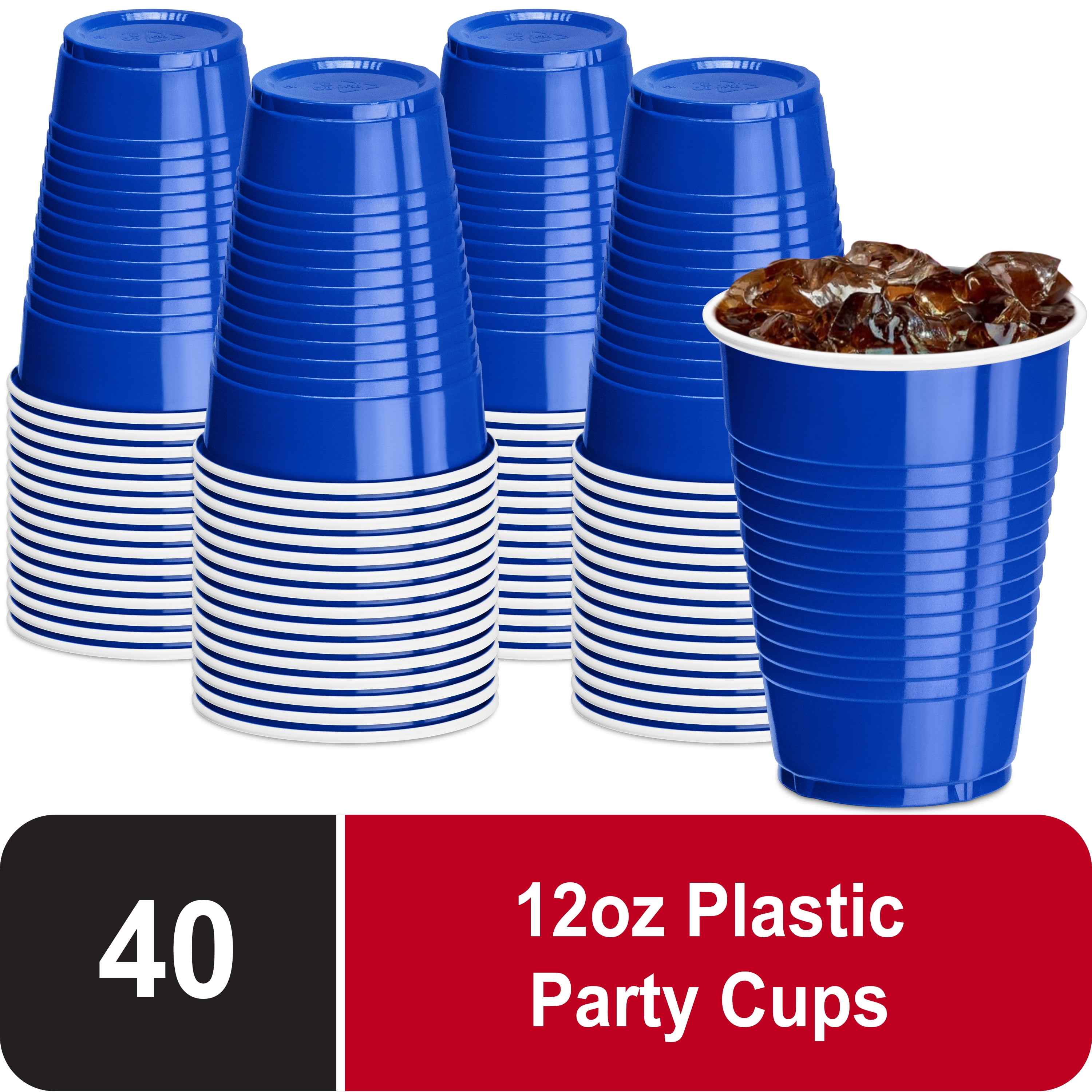 DecorRack Party Cups 12 fl oz Reusable Disposable Cups (Red, 120
