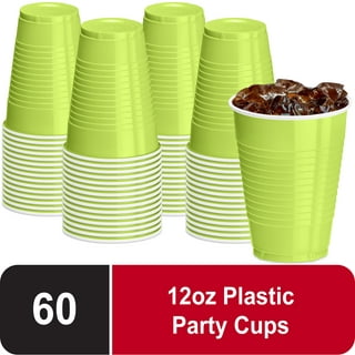 Sparksettings Light Yellow Disposable Plastic Cups 18oz, 50 Pack