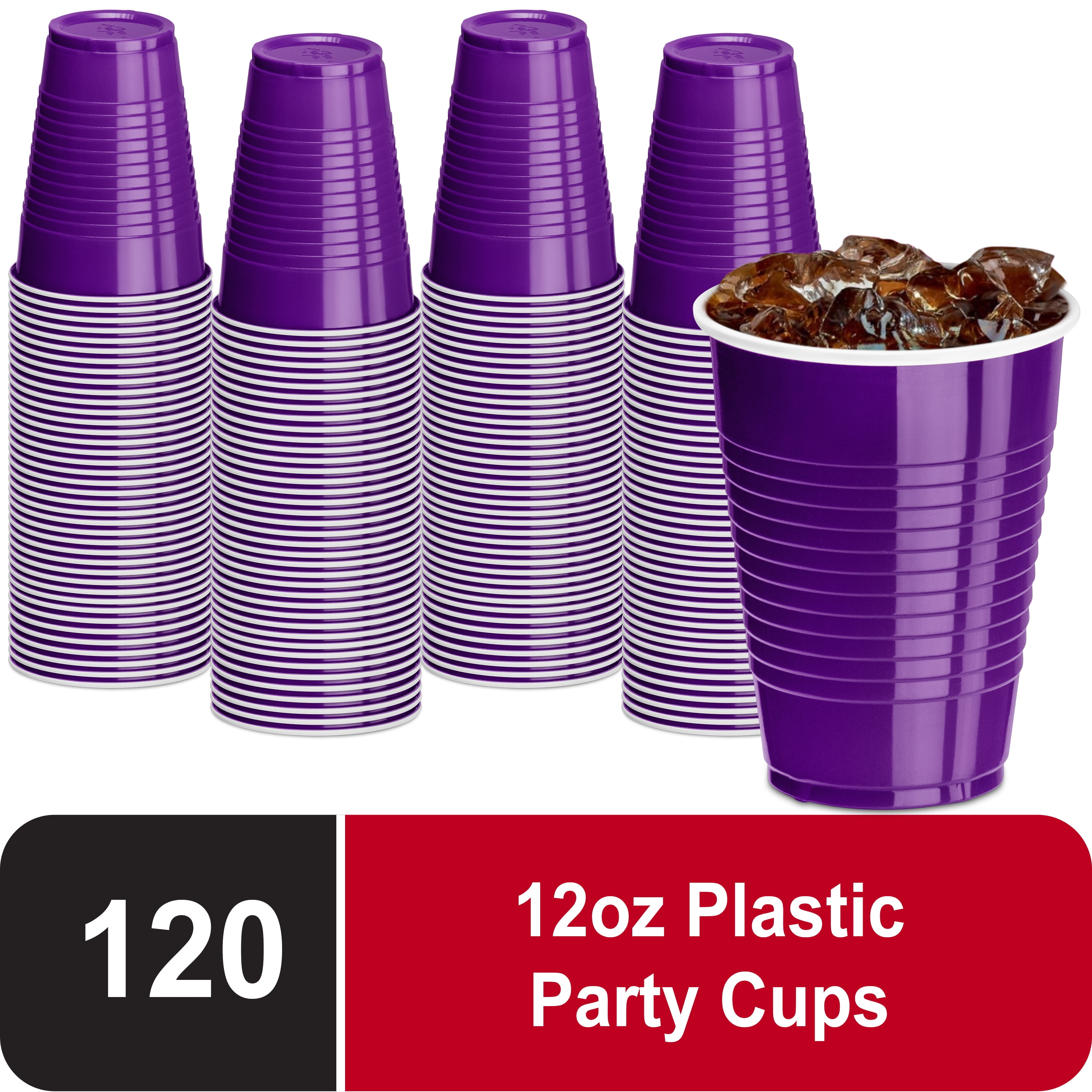 Party Central Club Pack of 240 Amethyst Purple Premium Heavy-Duty Plastic Party Cups 16oz.