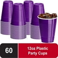 thumbnail image 1 of DecorRack Party Reusable Disposable Plastic Cups, 12 fl oz, Purple, 60 Count, 1 of 6